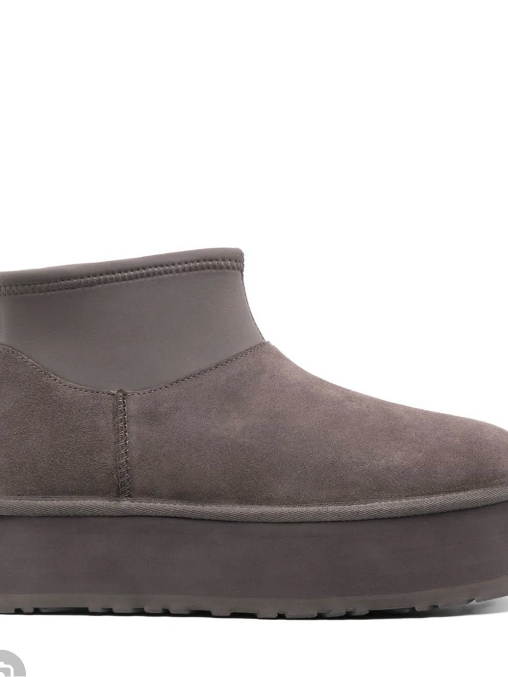 UGG Women’s Classic Mini Dipper Dark Grey Suede Boot - Picture 4 of 5